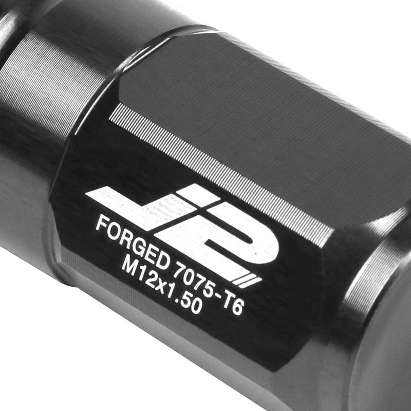 J2 Engineering 20 Pcs 7075 Aluminum Closed End M12 x 1.5 Lug Nuts Set w/Socket Adapter, Black, Fit Conical Seat, LN-T7-007-15-BK - Image 3